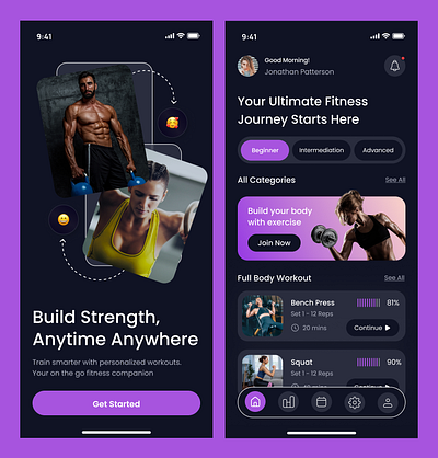 Fitness App UI Design fitnessappdesign mobileappui uidesign