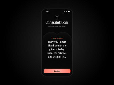 Bible Focus App - Success Screen UI Design app bible christians congrulations design figma focus graphic design mobile product design success ui ui design ux design