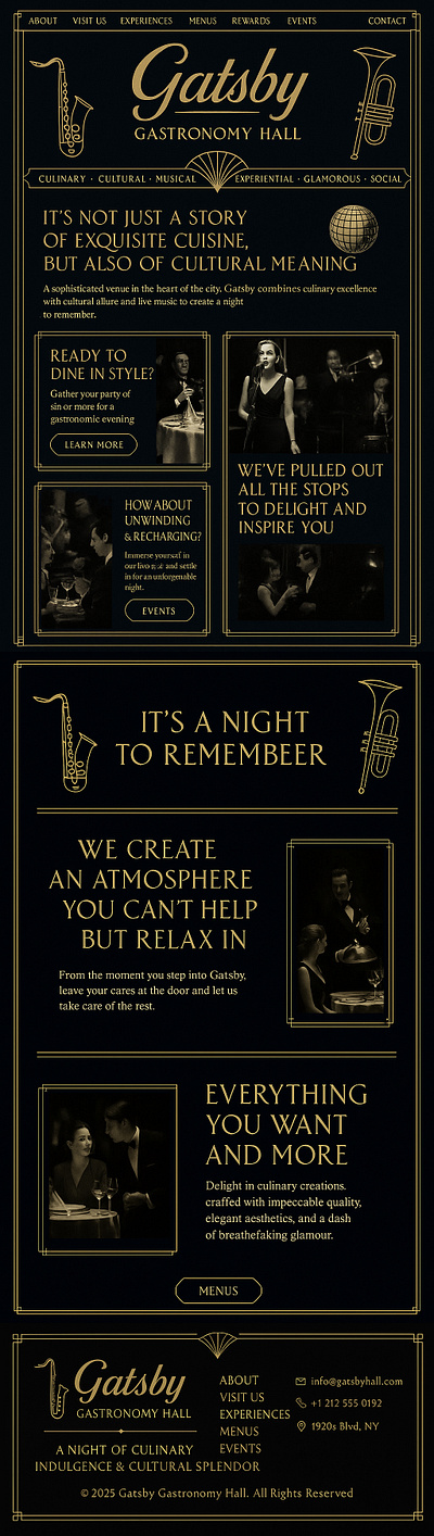 Gatsby Gastronomy Hall – Web UI Design