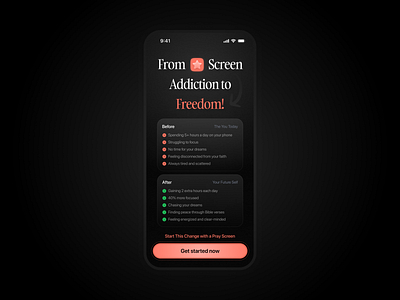 Bible Focus App - Before & After Compare Screen UI Design after app before bible christians design figma focus graphic design mobile product design ui ui design ux design