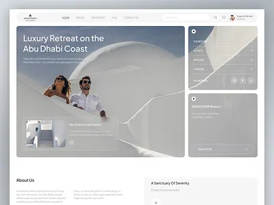 Luxury Modern Resort Booking Travel App Website Main Page Design app architecture booking app branding clean company profile holiday landing page luxury minimalist modern resort tour travel travel app ui web design website website designer website layout
