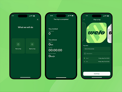 Mobile app for biking animation app bike design graphic design green ios iphone mobile motion graphics phone trip ui ux