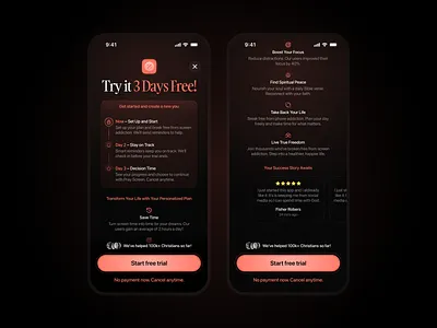 Bible Focus App - Free Trial Screen UI Design app bible design figma focus free trial graphic design mobile paywall product design ui ui design ux design