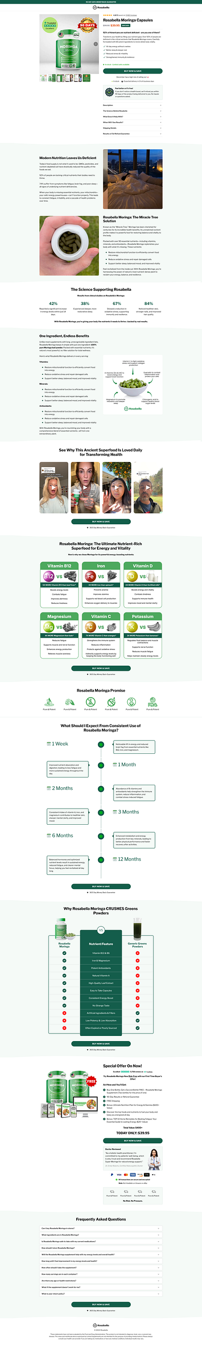 Moringa Capsules - Funnelish clone funnelish design designing funnel figma figma to funnelish funnel funnelbuilder funnelish moringa product page sales funnel sales page