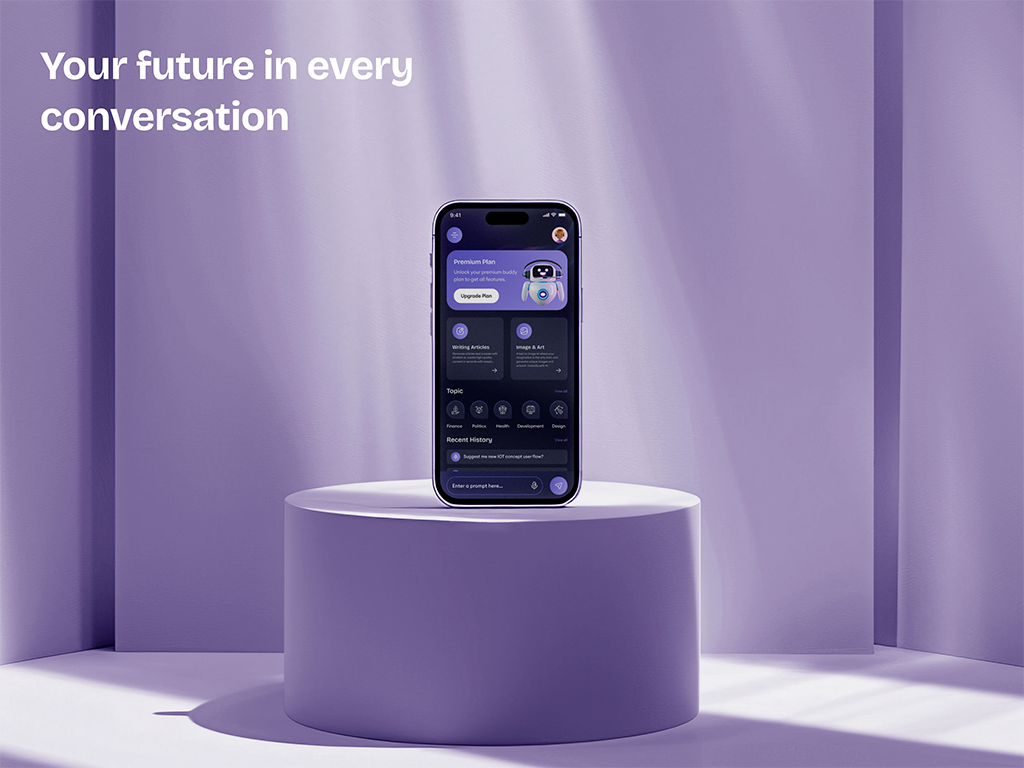 AI Chatbot Mobile App – Smart Conversations, Sleek Design 🤖📱 aichatbot appdesign behancedesign chatbotapp cleanui figma mobileapp productdesign smartux uidesign uiux