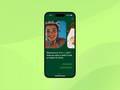 Onboarding app design app bike branding chat cycle design green idea ios logo message mobile onboarding phone photo ui ux