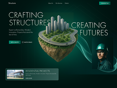 Structura Landing Page landingpagedesign modernwebdesign webui