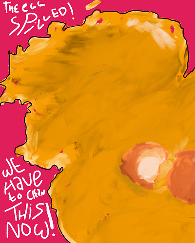 No Use Crying over Spilt egg. abstract graphic design illustration poster