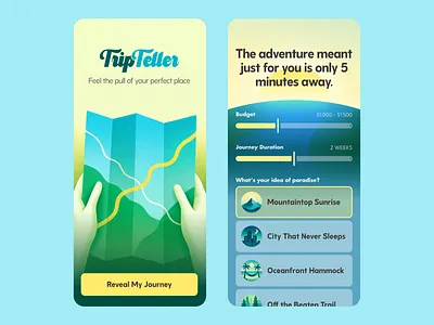 Daily UI - Prompt Calculation (TripTeller) ai app branding calculation chatgpt daily ui daily ui challenge design gradient illustration illustration mobile quiz travel ui
