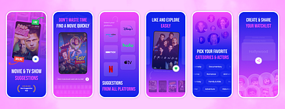 Movie Suggestion App - App Store Screenshots Design app app store design detail figma focus graphic design mobile product design screenshot ui ui design ux design