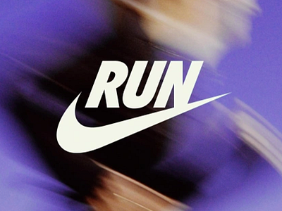 Nike RUN Campaign Visual athletic bold bold letters brand brand design brandidentity branding branding design design fast pace fitness logo logotype nike running sports branding typo typography ui