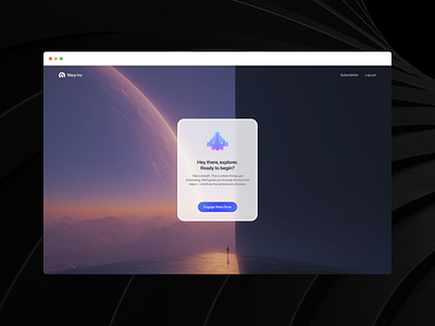 Warp Inc ai design exploration galaxy background minimal layout space ui ui design ux design website
