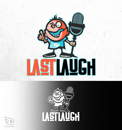 Logo concepts - comedy podcast chipdavid dogwings drawing funny laugh logo vector