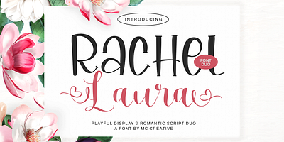 Rachel Laura – Playful Display & Romantic Script Font Duo cute font display film font font font wedding love font monoline script wedding script