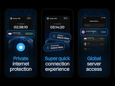 VPN App - App Store Screenshots Design app app store design figma graphic design hotspot internet mobile private screenshot ui design ux design vpn