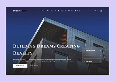 Architectural design website HERO section design hero ui uiux ux