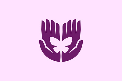 Hand Butterfly branding design flat graphic design logo logo design minimal vector