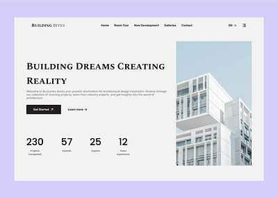 Architectural design website HERO section design hero ui uiux ux