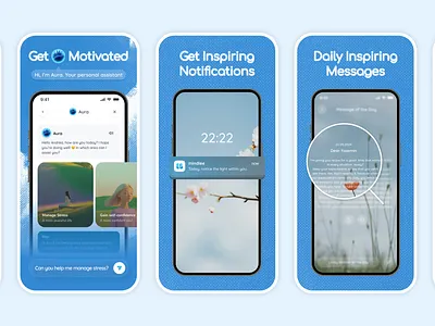 Mindfulness App - App Store Screenshots Design app design figma graphic design mindfulness mobile motivation product design ui ui design ux design
