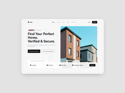 Hume Real Estate Hero Section herosection landing page typography ui ux web design