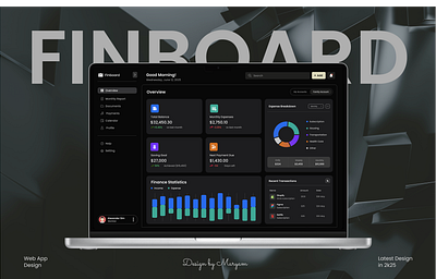 Finance Dashboard UI Design | FinTech App | Dark Mode | Figma ai darkmodeui dashboarddesign design figma financedashboard fintechui graphic design illustration modernui productdesign responsivedesign saasdesign ui uiinspiration uiux user research uxdesign webappdesign