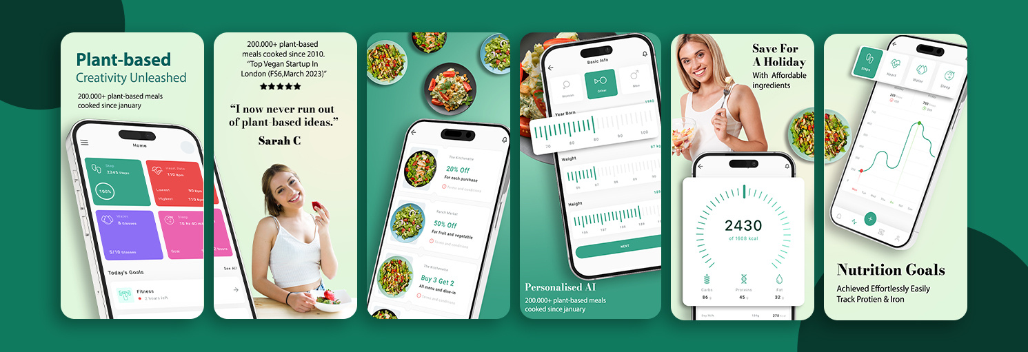 App Store screenshots for diet app app mockup app screenshots app stoe app store preview app store screenshots diet app healthy food app play store screenshots