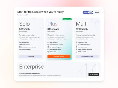 Pricing plans design interface product ui ux