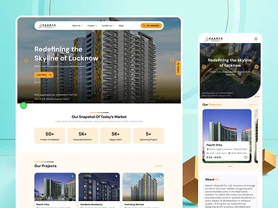 Real Estate - Website Landing Page 3bhk architecture builder building colors daily ui design concept design life dribbble graphic design home page insights inspiration kpis landing page real estate smart flat smart home ui design ux design