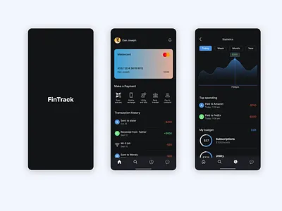 Fintrack- A Finance Tracking App UI app finance app fintech graphic design ui ux