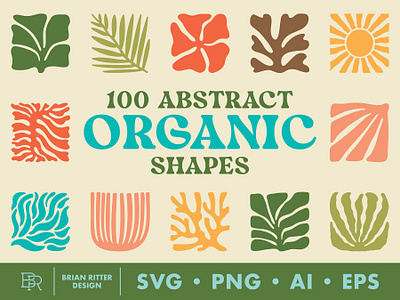 Organic Shapes 03_BRD_6-13-25 abstract botanical elements floral graphic design logo design modern objects organic poster shapes t shirt design tropical wall art