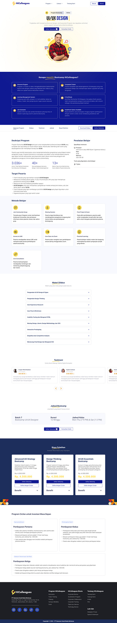 Redesign HiColleagues Website - Bootcamp Program Menu branding design graphic design ui uiux ux