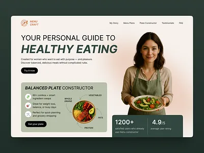 Healthy Food Website design food food website healthy food hero hero section home page personal brand ui ux web design website