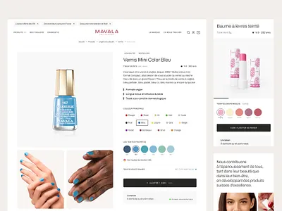 Mavala e-commerce website beauty cosmetics e commerce ecommerce makeup nails shop