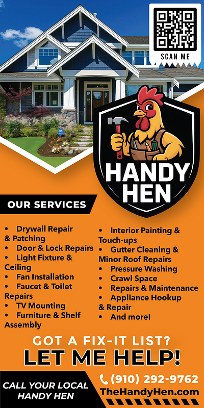 Handy Hen Door Hanger Design branding graphic design