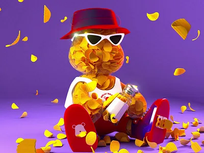 Belly Chips 3danimation 3dart 3dcharacter 3dillustration cgi characteranimation characterdesign charactermodeling digitalart nft nftart nftcharacter