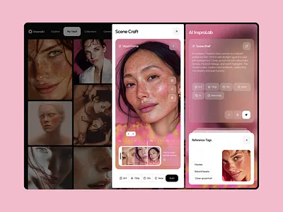 AI Generator ai ai app ai assistant ai creator ai interface ai monile design ai startup ai studio ai tool artificial intellegence best designer dashboard midjourney mobile pink product software ui ux visual designer