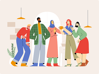 Mately - Embrace & Celebrate Cultural Diversity Illustration colorful culture diversity equality flat fun global hand drawn human characters human resources illustration inclusion minimalist multicultural people plant respect team integration unity workplace culture