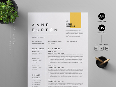 Resume cover letter cv template design illustration professional resume ui us letter vector word
