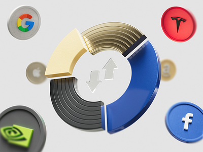 Stocks Trading 3D Concept 3d branding cinema4d crypto finance forex graphic design illustration portfolio redshift stocks trading ui ux