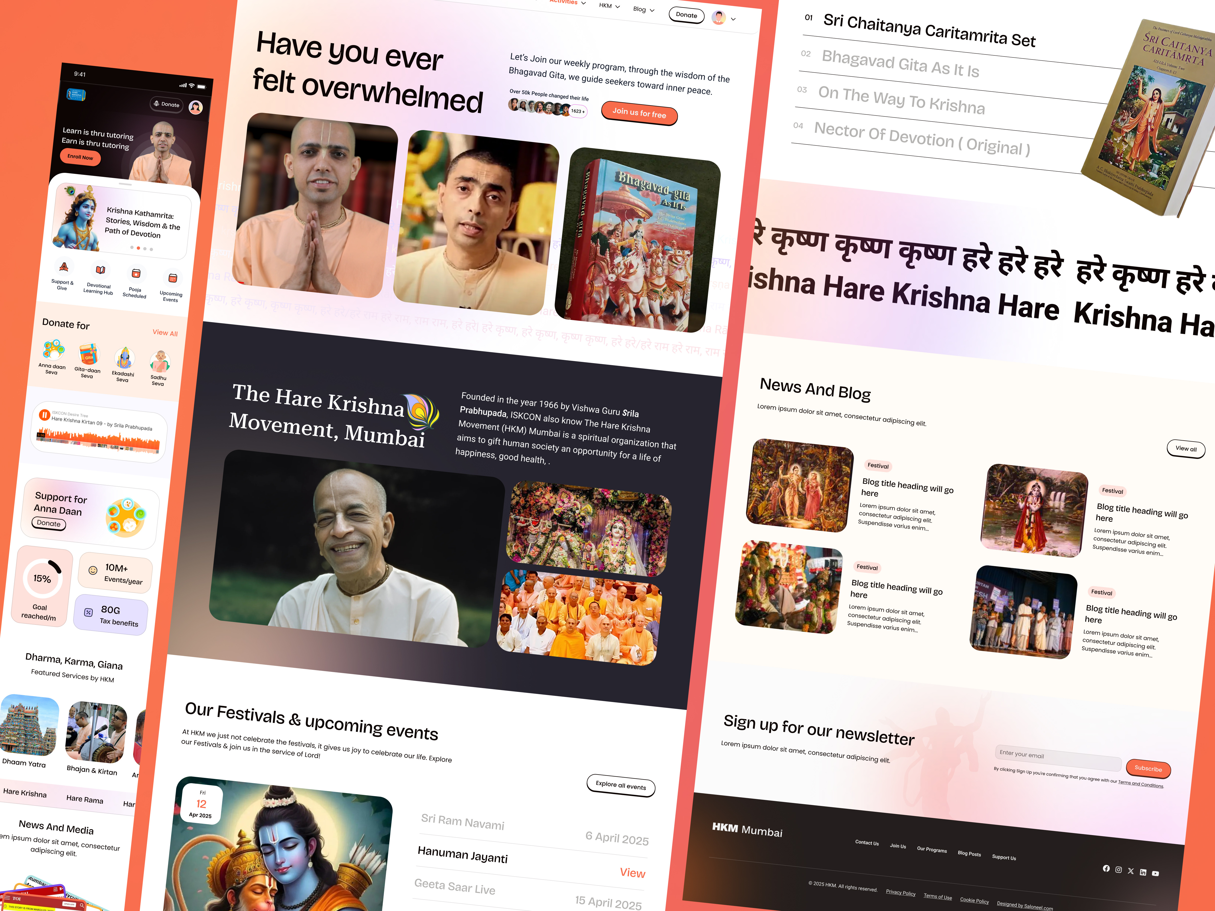 HKM(Iskcon) Full website design graphic design header design hkm home page iskon modern web design religious responsive website temple ui ux website