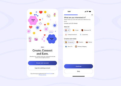 Blob - Web 3 social media platform decentralized interest mobile app onboarding social media web 3