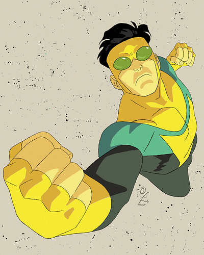 Invincible Drawing Color Art by Oz Galeano art arte comic design dibujo digitalart drawing fanart hero illustration invincible ozgaleano