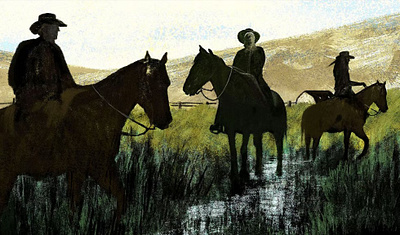 Yellow Stone - Susie Ang conceptual illustration cowboy editorial illustration horses illustration illustrationart illustrationartist illustrator susie ang texas