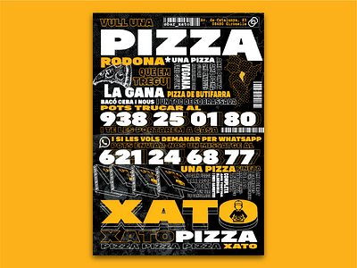 Xato Pizza Poster branding digital graphic design grunge maximalist poster typography