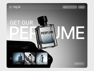 🖤 Inlay – Perfume Hero Section UI | Dark Luxury Website Design