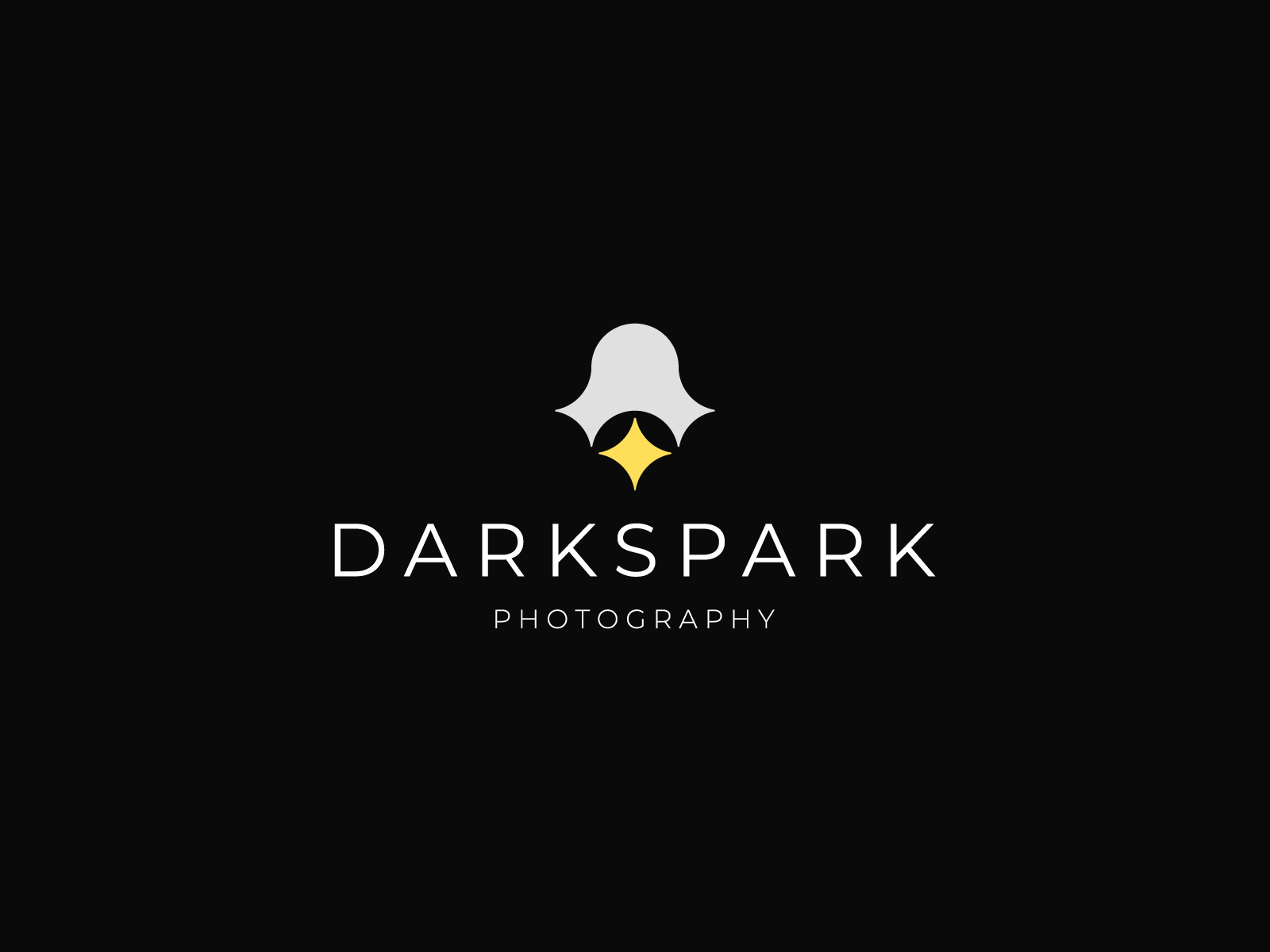 Darkspark Modern Minimalist Photography Logo with Ghost & Star brand identity branding creative logo ghost icon graphic design identity logo logo design logodesigner logos logotype minimal logo minimalist logo modern logo photography logo photography studio logo startup logo unique logo visual identity