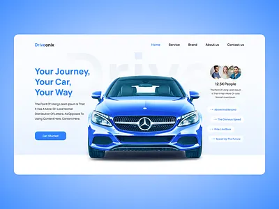 Driveonix – Car Brand Hero Section | Clean & Powerful Web Design