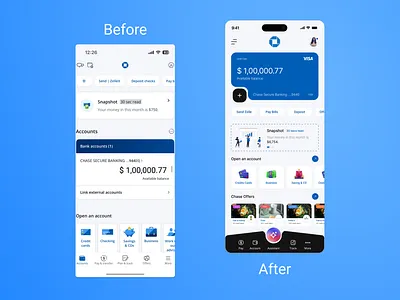 Chase Bank Dashboard app mobile ui
