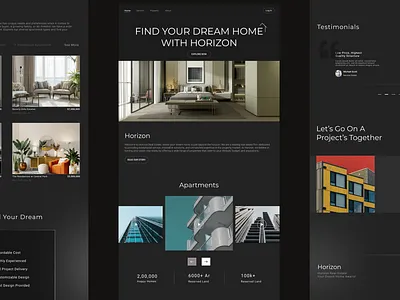 Real Estate Website | Concept landing page real estate uiux web design website
