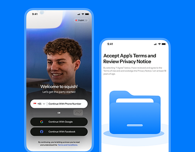 Squish - Mobile Auth Page app auth culture design different language learning mobile squish talk typography ui ux